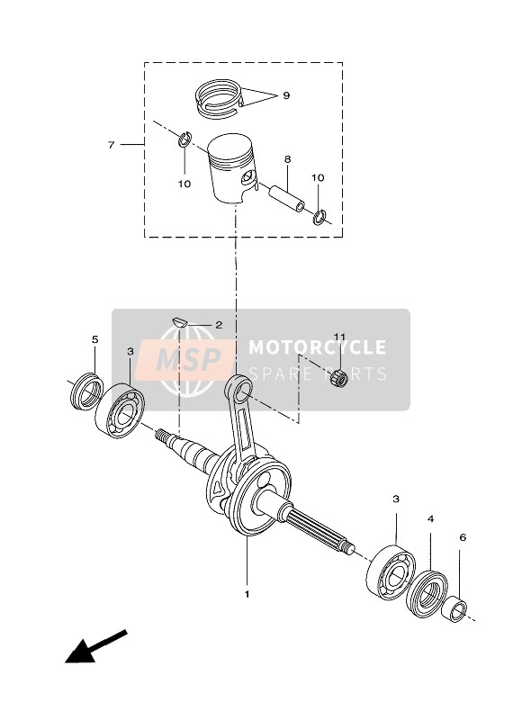 Yamaha CW50LN 2016 Cigüeñal & Pistón para un 2016 Yamaha CW50LN